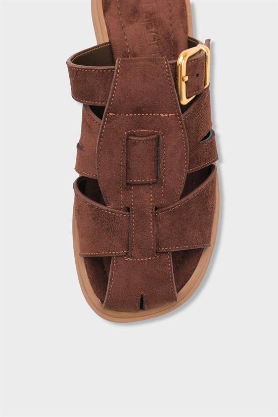Capone  Alanna Suede Look Gladiator Women Sued Brown Sandal image 4
