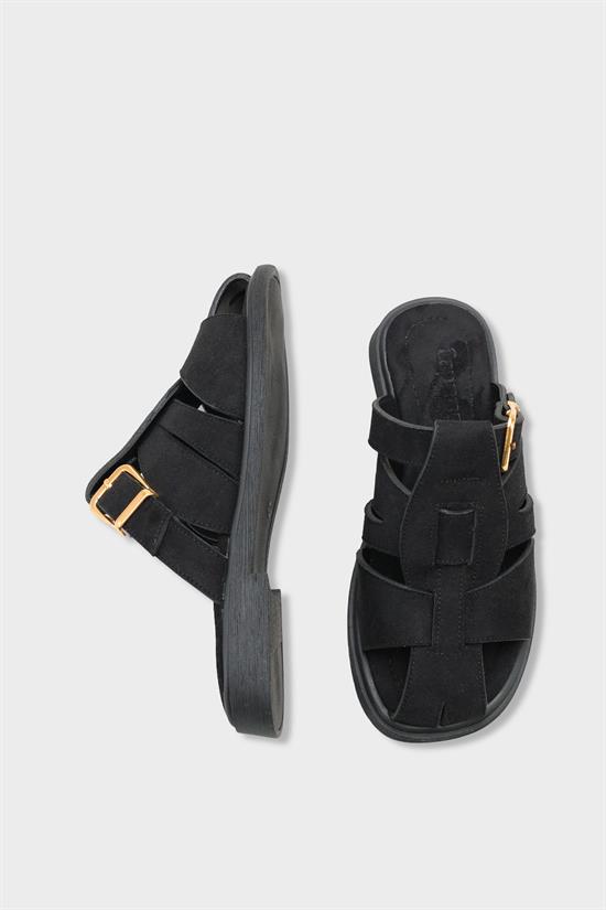 Capone  Alanna Suede Look Gladiator Women Sued Black Sandal image 6