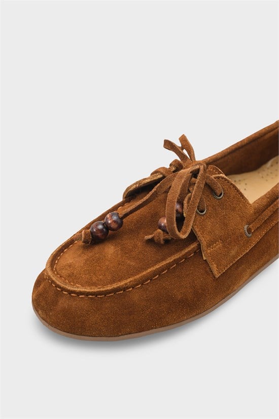 Capone Almir Genuine Leather Suede Beaded Tassel Comfort Women Walnut Loafer image 4