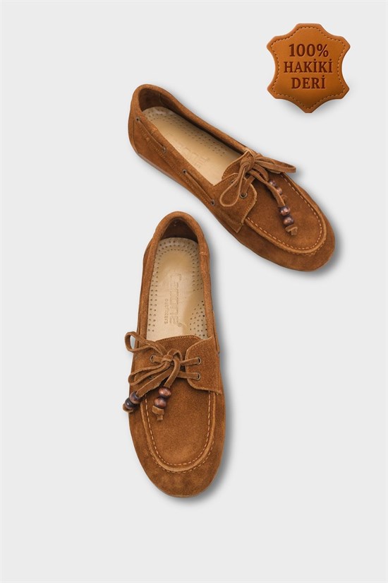 Capone Almir Genuine Leather Suede Beaded Tassel Comfort Women Walnut Loafer image 2