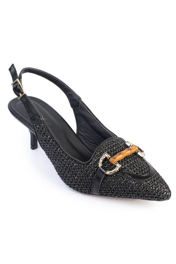 Capone Angy Women Black Heeled Shoes image 1