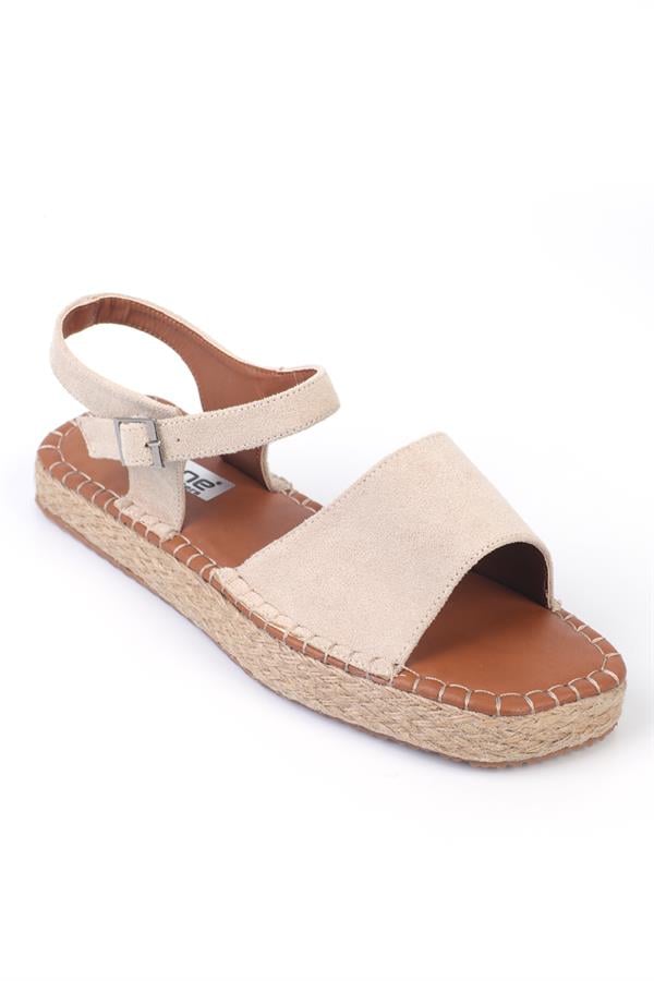 Capone Brigid Ankle Strap Open Toe Women Suede Nude Espadrilles image 1
