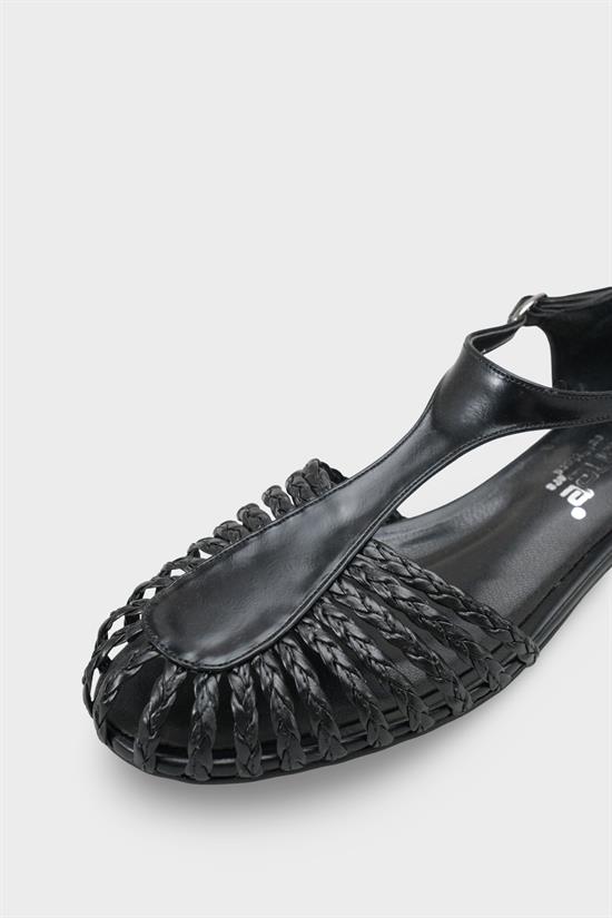 Capone Arleen Woven Low Heel Women Black Ballet Flat image 4