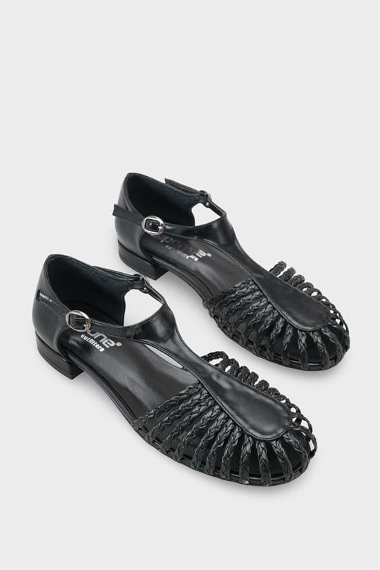 Capone Arleen Woven Low Heel Women Black Ballet Flat image 3