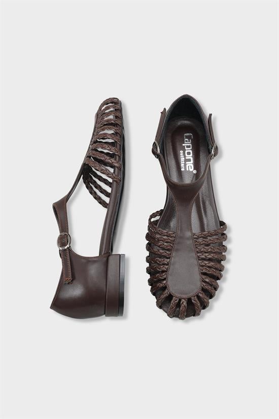 Capone Arleen Woven Low Heel Women Brown Ballet Flat image 6