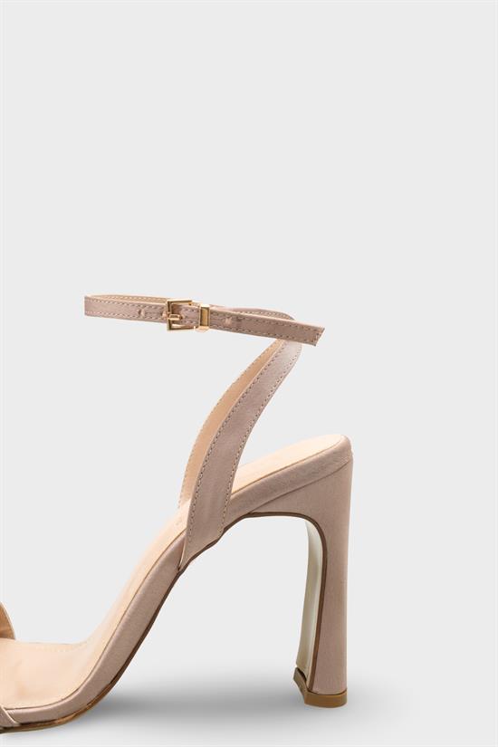 Capone Bessy Square Toe High Heel Metal Accessory Ankle Strap Women Satin Mink Shoe image 5