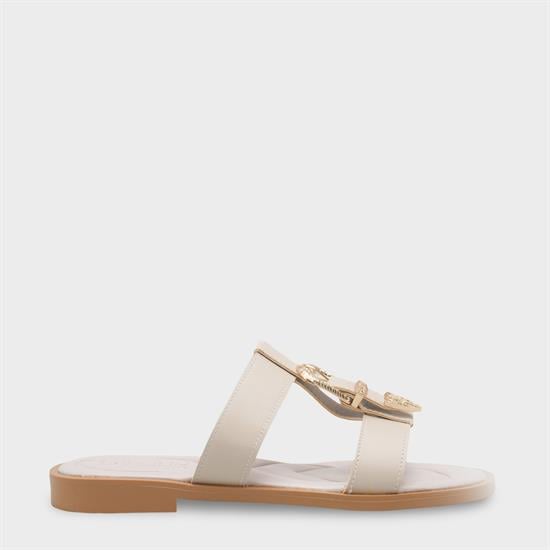 Capone Brynn Metal Buckle Flat Heel Women Beige Sandal image 2