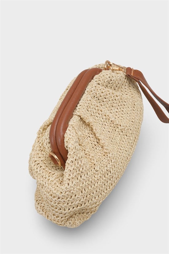 Capone Capri Raffia Look Drawstring Women Beige Bag image 6