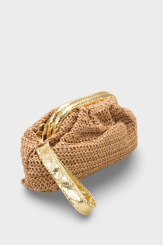 Capone Capri Raffia Look Drawstring Women Mink Bag image 3