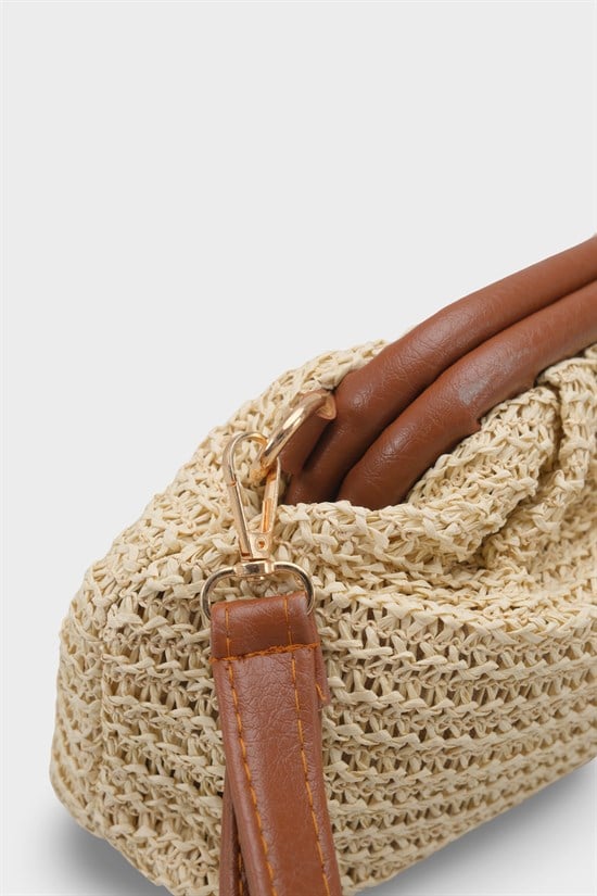 Capone Capri Raffia Look Drawstring Women Beige Bag image 4