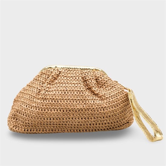 Capone Capri Raffia Look Drawstring Women Mink Bag image 2