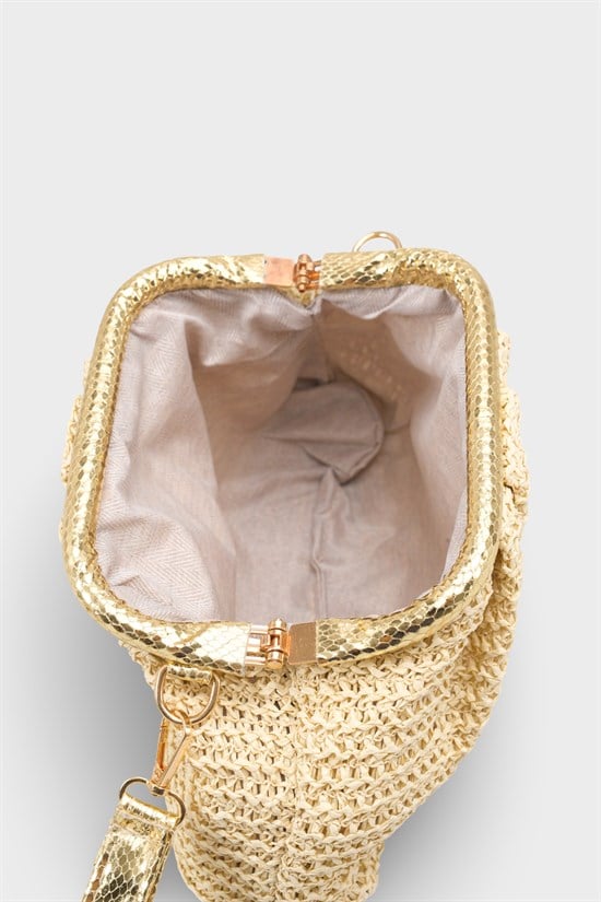Capone Capri Raffia Look Drawstring Women Beige Bag image 6
