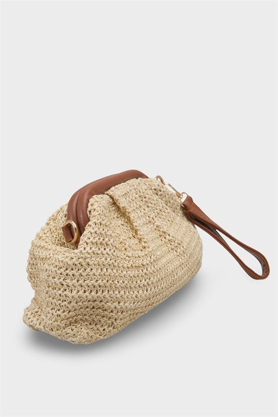 Capone Capri Raffia Look Drawstring Women Beige Bag image 3