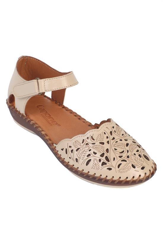 Capone Casi Genuine Leather Soft Comfort Women Nude Sandal