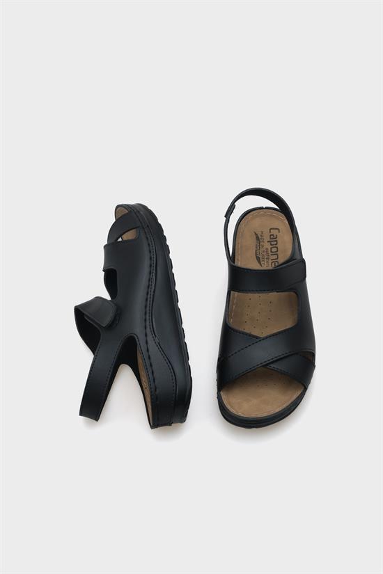 Capone Cecil 107090 Women Black Slingback Comfort Anatomical Sandals image 3