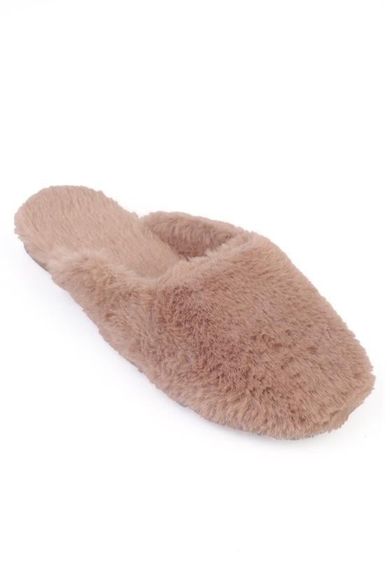 Capone Cecile Plushy Closed Toe Women Mink Slipper