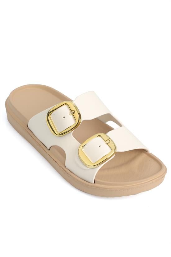 Capone Clarita EVA Double Buckle Women White Sandal
