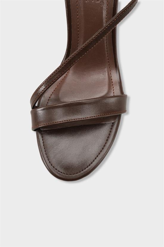 Capone Corilla Round Toe Mid Heel Ankle Strap Elegant Women Brown Shoe image 4