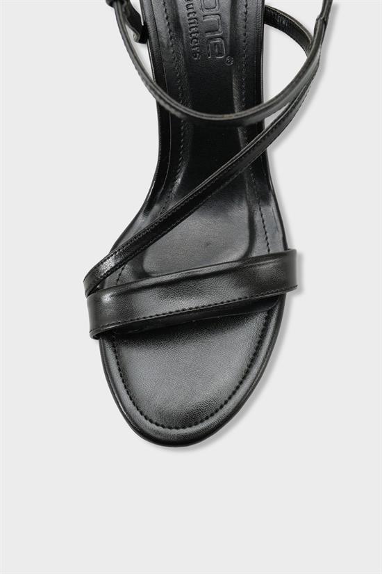 Capone Corilla Round Toe Mid Heel Ankle Strap Elegant Women Black Shoe image 4