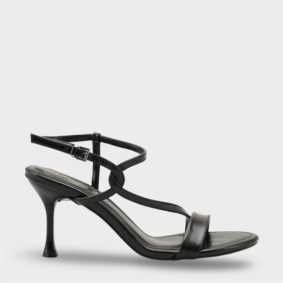 Capone Corilla Round Toe Mid Heel Ankle Strap Elegant Women Black Shoe image 2