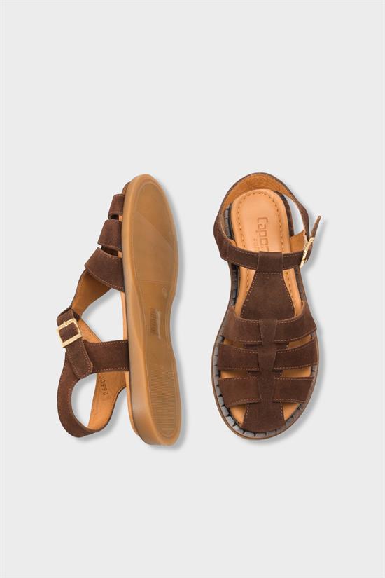 Capone Corrine Genuine Suede Gladiator Flat Heel Women Brown Sandal image 6