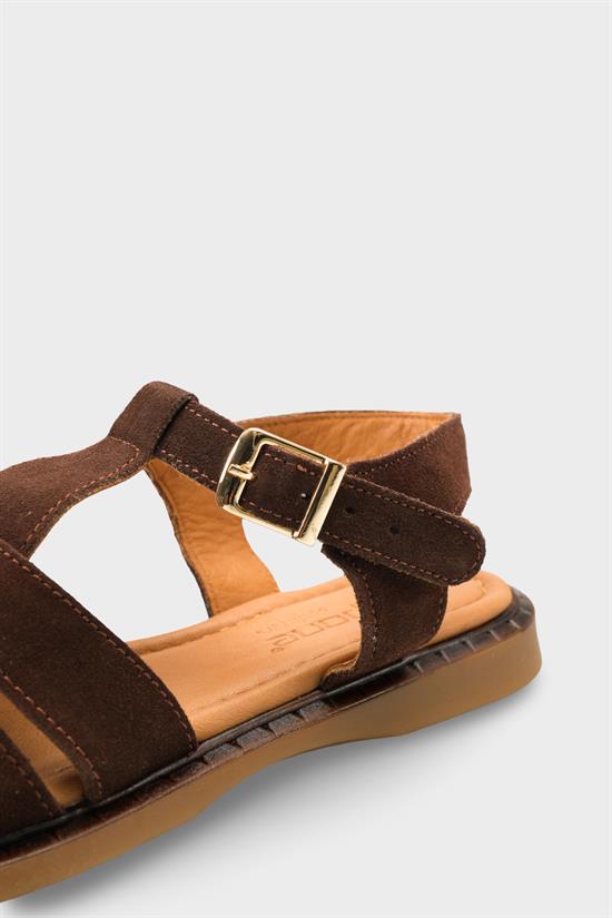 Capone Corrine Genuine Suede Gladiator Flat Heel Women Brown Sandal image 5