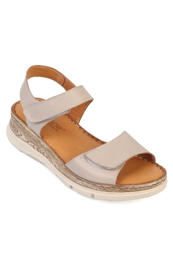 Capone Corrinne Genuine Leather Soft Comfort Women Silver Grey Sandal