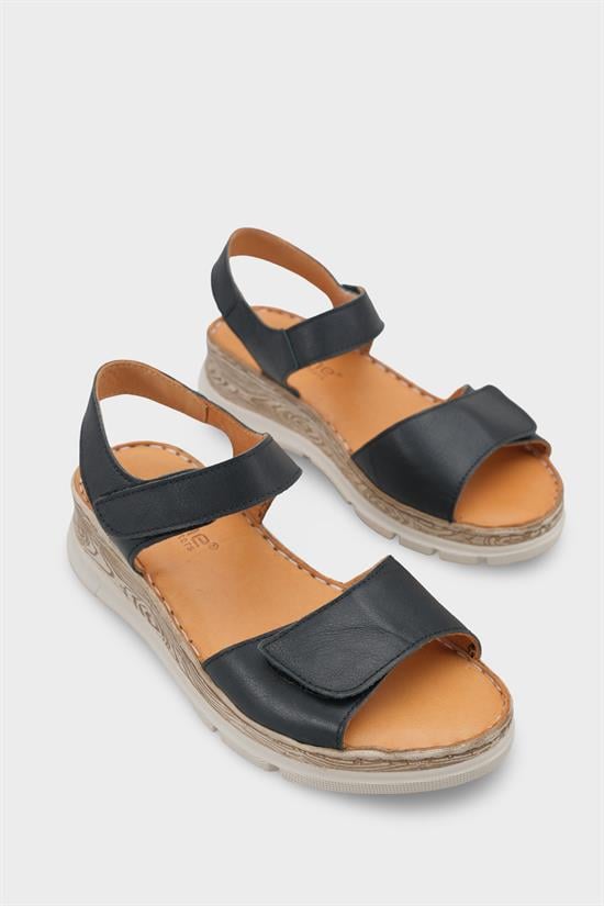 Capone Corrinne Genuine Leather Soft Comfort Women Black Sandal image 3