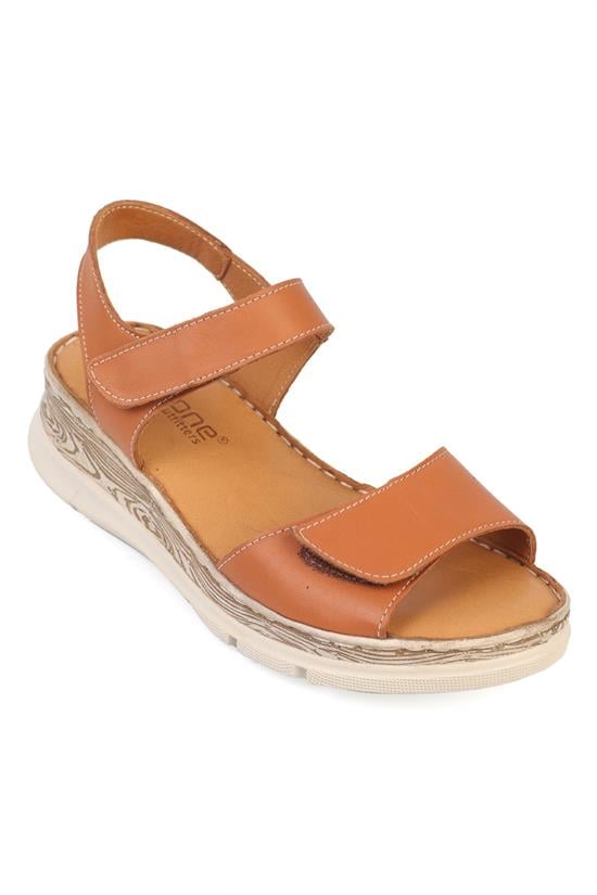 Capone Corrinne Genuine Leather Soft Comfort Women Tan Sandal