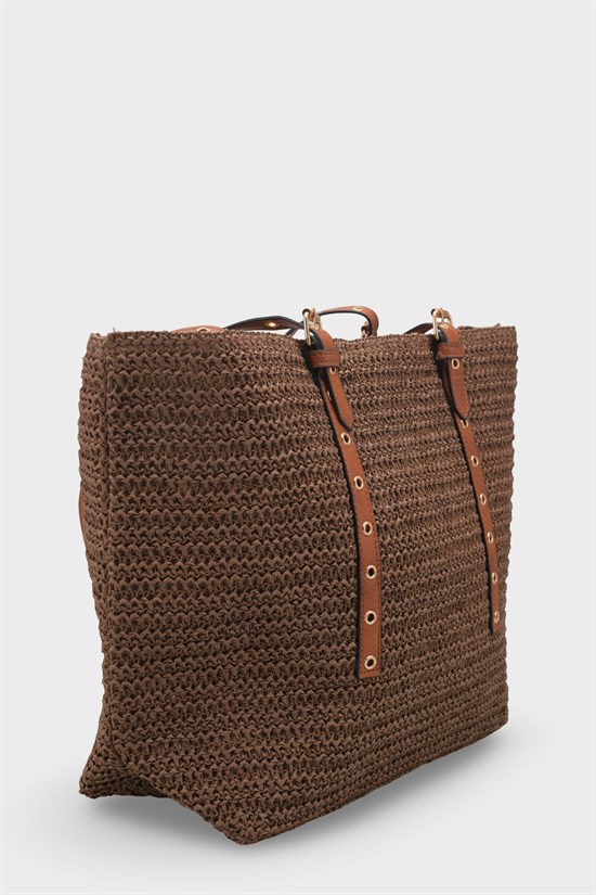 Capone Costa Blanca Raffia Look Women Brown Tote Bag image 3