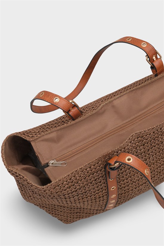 Capone Costa Blanca Raffia Look Women Brown Tote Bag image 6