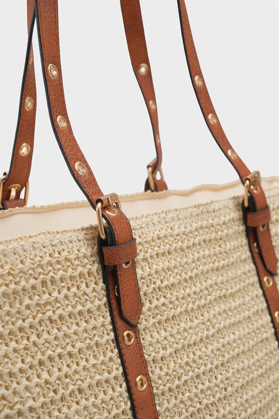Capone Costa Blanca Raffia Look Women Beige Tote Bag image 5