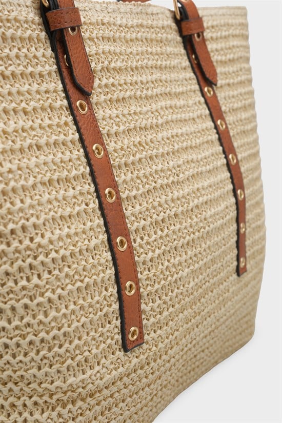 Capone Costa Blanca Raffia Look Women Beige Tote Bag image 4