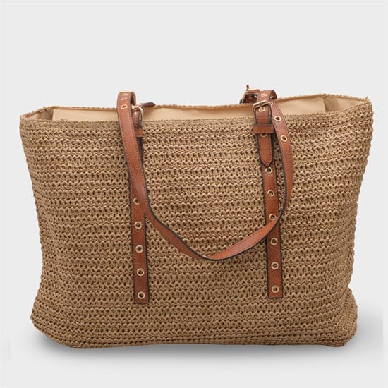 Capone Costa Blanca Raffia Look Women Mink Tote Bag image 2