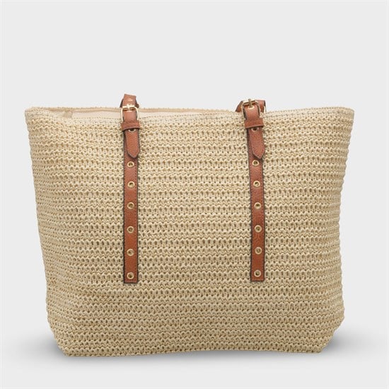 Capone Costa Blanca Raffia Look Women Beige Tote Bag image 2