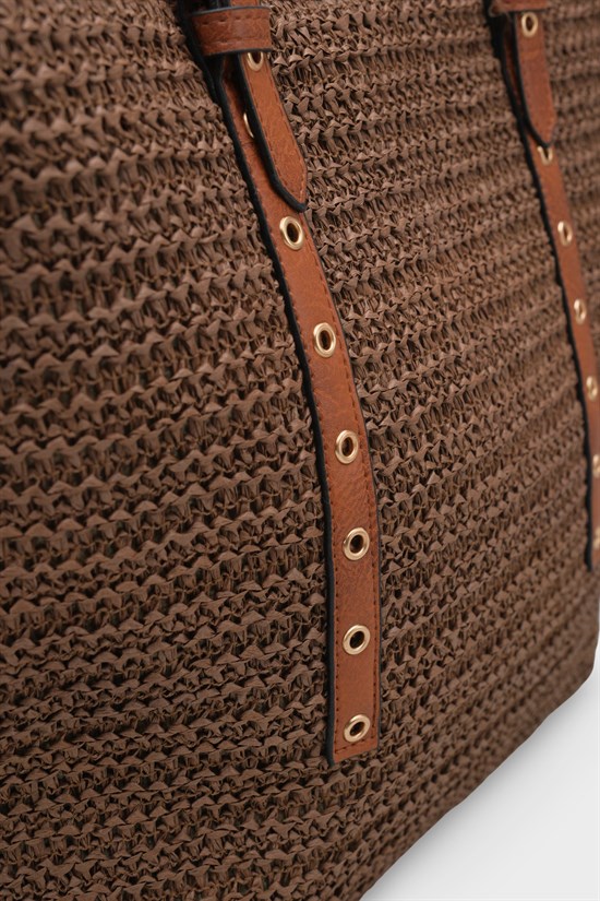 Capone Costa Blanca Raffia Look Women Brown Tote Bag image 4