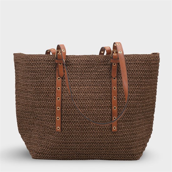 Capone Costa Blanca Raffia Look Women Brown Tote Bag image 2