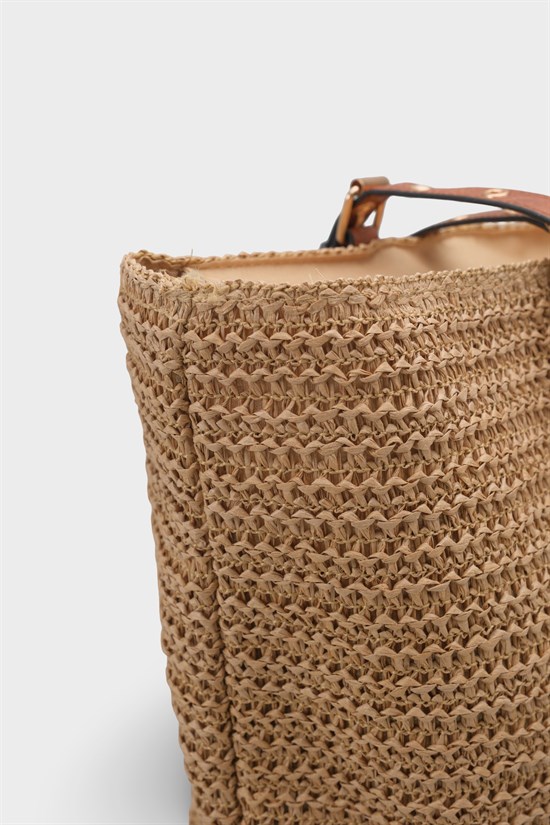 Capone Costa Blanca Raffia Look Women Mink Tote Bag image 4