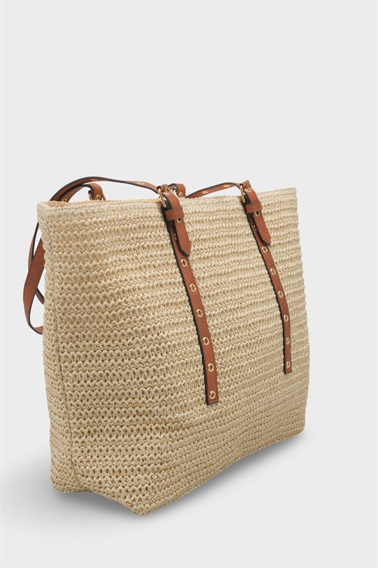 Capone Costa Blanca Raffia Look Women Beige Tote Bag image 3