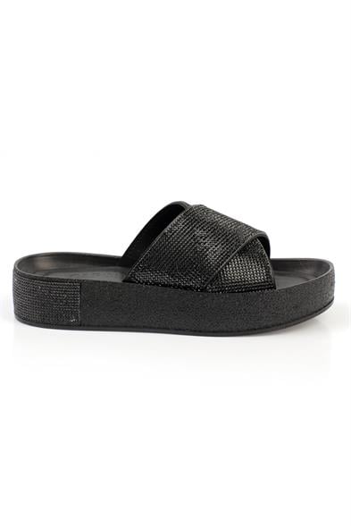 Capone Maren Cross Crystal Embellished Band Crystal Detail Wedge Heel Woman Sandals image 4