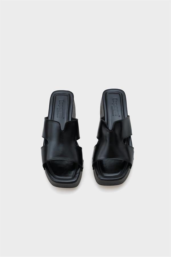 Capone Cross Strap Women Black Sabot Sandals image 6