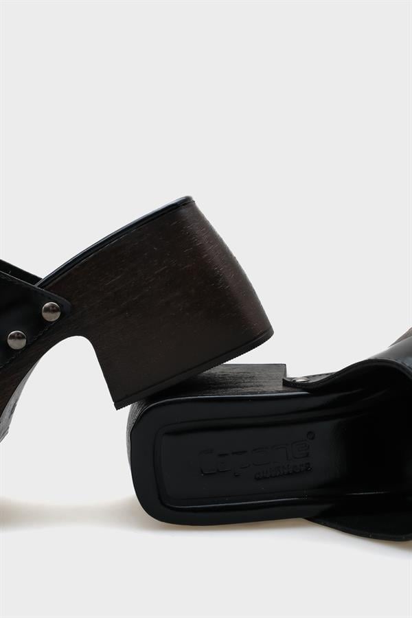 Capone Cross Strap Women Black Sabot Sandals image 5