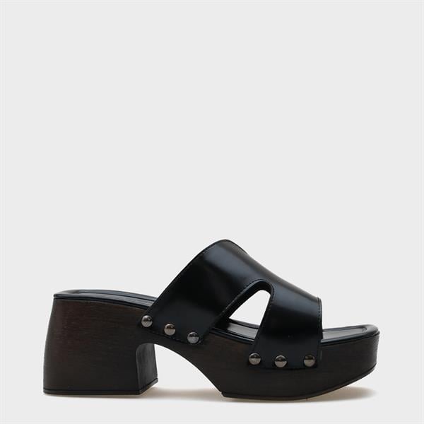 Capone Cross Strap Women Black Sabot Sandals image 2