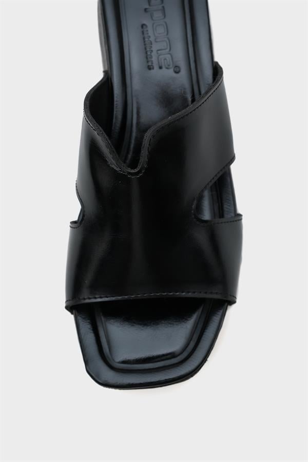 Capone Cross Strap Women Black Sabot Sandals image 4