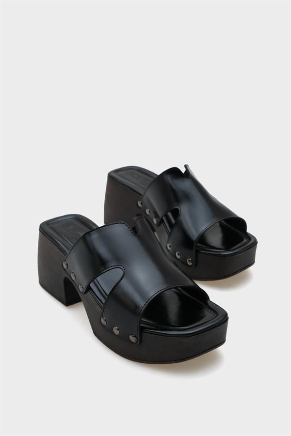 Capone Cross Strap Women Black Sabot Sandals image 3
