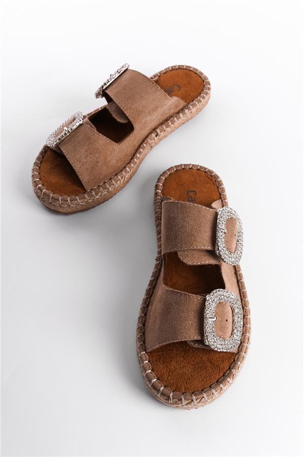 Capone Crystal Embellished Women Mink Espadrille Slippers image 4