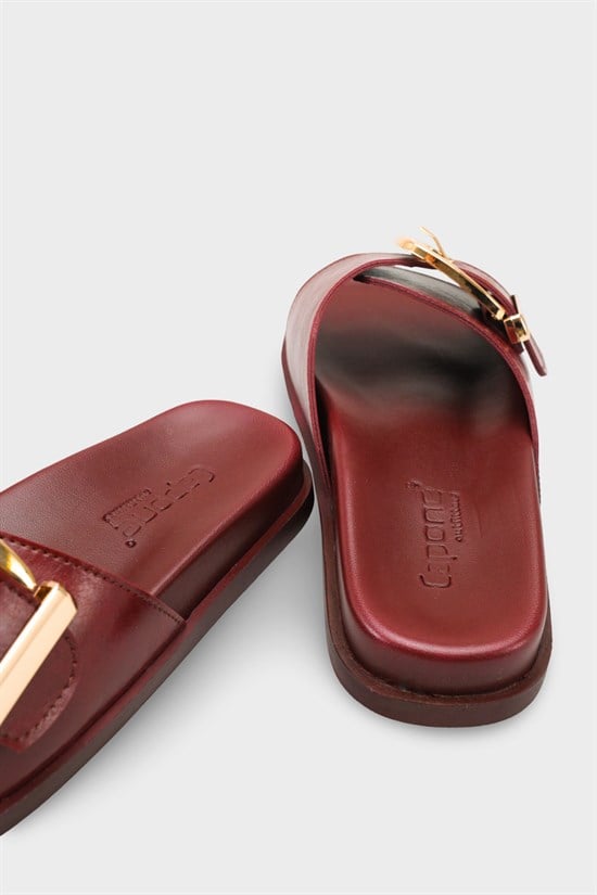 Capone Cybelle Flat Heel Single Band Metal Buckle Women Cherry Sandal image 5
