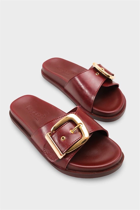 Capone Cybelle Flat Heel Single Band Metal Buckle Women Cherry Sandal image 3