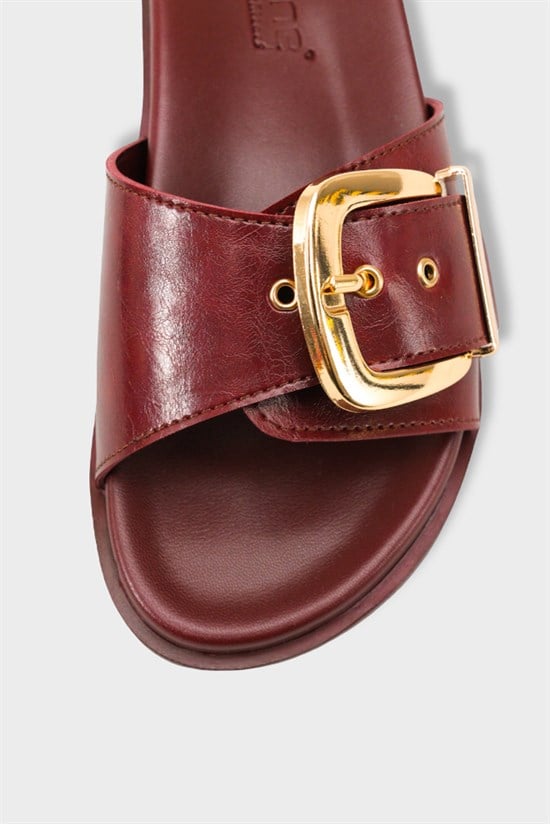 Capone Cybelle Flat Heel Single Band Metal Buckle Women Cherry Sandal image 4