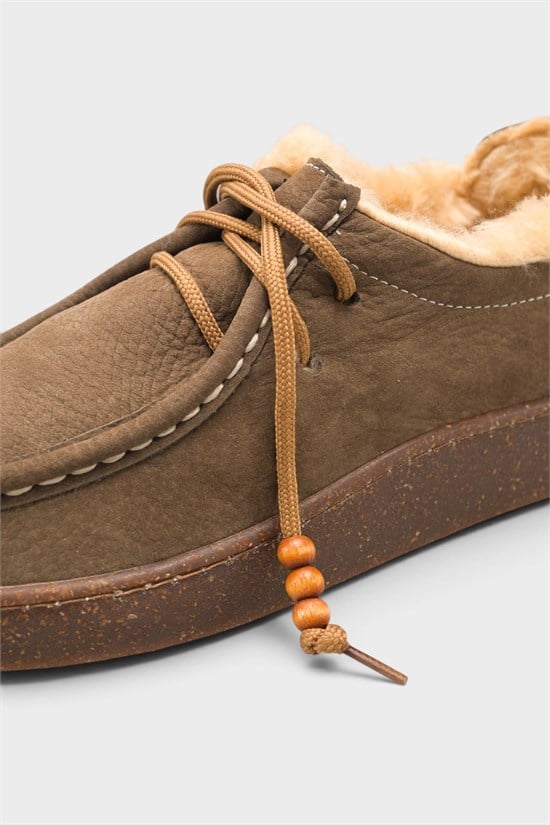 Capone Daffi Genuine Nubuck Leather Comfort Wooden Accessory Women Nubuck Mink Loafer image 6